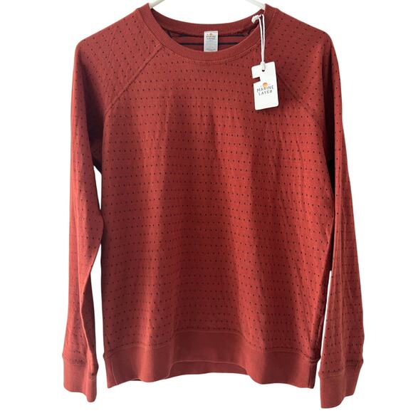 Marine Layer NWT Reversible Raglan Long Sleeves Deep Clay Shirt Men's Small New - Picture 1 of 7